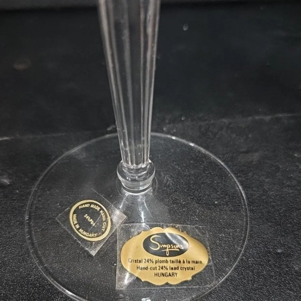 Simpsons Hungarian Champagne Flute, Replacement Toasting Glass, 24% Lead Crystal